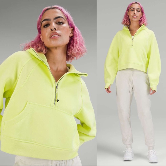 lululemon athletica Tops - Lululemon Scuba Half Zip Electric Lemon XL/XXL